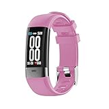 YWY Farbdisplay Smart Armband Schritt Herzfrequenz Blutdruckerkennung EKG + PPG Messung Schrittzähler Bewegungsinformationen Anruferinnerung Fitness Tracker Uhr (Farbe : Rosa)