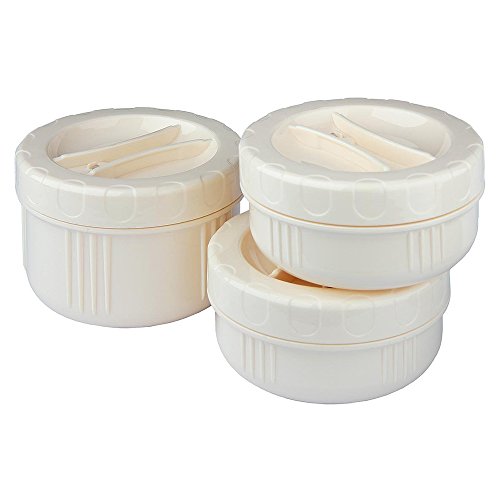 Isosteel Vakuum-Isolierbehälter 1,5 L aus 18/8 Edelstahl mit Griff und 3 Kunststoff-Containern, auslaufsicher, titan-grau, VA-9683AT - 3