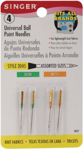 Universal Ball Point Machine Needles-Sizes 9/70 (2) &amp; 11/80 (2)