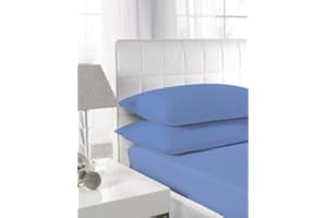 Textiles Direct Easy Care Polycotton Madison Blue Single Platform (Base) Valance