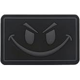 Trayosin PVC Patch Bad Smiley Smiling Face Morale Tactical Military Embroidered Hook Patch Glow in the Dark Patch F