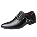 Produktbild FNKDOR Schuhe Herren Spitz Geschäft Lederschuhe Lackleder Mesh Patchwork Männer Schnürsenkel Berufsschuhe Freizeit Kleid Schuhe Hochzeitsschuhe Schwarz 40 EU