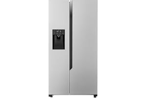 LG GSM32HSBEH, Klasse E, 562 L, Side-by-Side Kühlschrank, Total No Frost, Eis-, Crushed Ice- und Wasserspender, Wassertank, Express Cooling, 91,0 x 69,3 x 178,6 cm, Silber