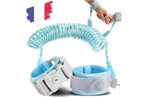 MARKETIFAR Laisse Enfant - Bracelet Enfant Sécurité BLEU - Laisse Enfant Poignet de 2m - Attache Enfant Sécurité Poignet, Harnais et Poussette - Indispensable dans les lieux de foule !