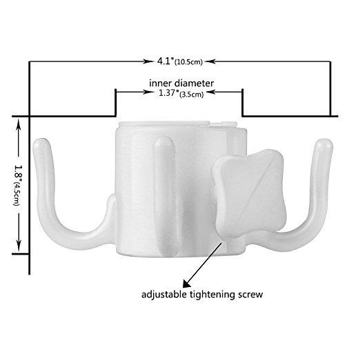 uctop Store 2 Sets 4-prongs Kunststoff Sonnenschirm Haken zum Aufhängen Aufhängern für Handtücher Kamera Sonnenbrille Staubbeutel (blau) weiß - 2