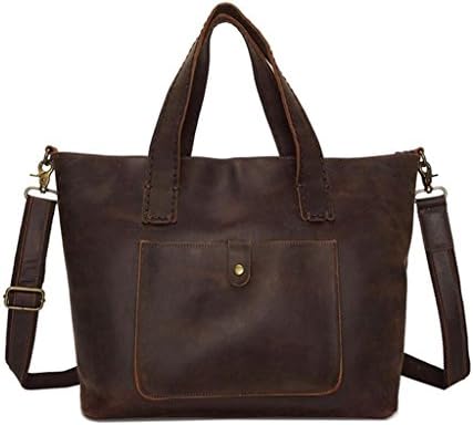 SHFANG Leather handbag/handmade retro single shoulder bag/Youth messenger bag, shopping/travel, wear-resisting durable, large capacity