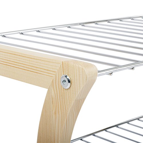 casa pura® Schuhregal Fiona | Massivholz und verchromter Stahl | Standsicherheit auch für kleinere Schuhe | 58 x 32 x 25 cm - 3