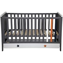 Little Olive Premium Wooden Cot Cum Bed, New Zealand Pine Wood (Grey)