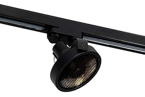 Qazqa - Nowoczesna 3-fazowa szyna punktowa czarna - Master 111 Honey - GU10 | 1 światło - Aluminium - Odpowiednie dla Oświetlenie wewnętrzne,Jadalnia,Biuro/Gabinet,Kuchnia,Pokój dziecięcy,Sypialnia