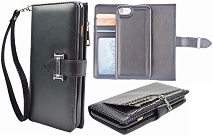 iPhone 8 Wallet Case,iPhone 7 Detachable Magnetic Hynice Purse With Card Slot Removable Strap Coin Pocket Slim PU Leather Cover for iPhone8/iPhone7 4.7 (FT-black)