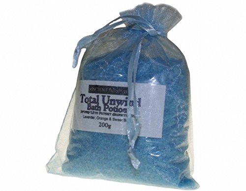 Dead Sea Salts - Total Unwind Bath Potion with Lavender, Orange & Sweet Basil. Add a little aromatic magic to your bath and enchant your mind & body with these heavenly fragrances 200g