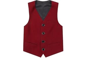 Hoseirty Kids Boys Formal Tuxedo Suit Vest Wedding Prom Party Outfit Waistcoat Gentleman Christenings Formal Suit Vest