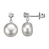 Jacques Lemans Damen Ohrstecker 375/- Gold 1,4cm Glänzend Süßwasserzuchtperle weiß 490320003