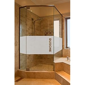 GD34 Bad Dusche Sichtschutz Aufkleber Höhe ca. 50 cm, Glasdekorfolie Duschwand Glasdekor Fensterfolie Badezimmer