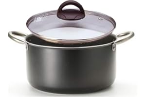 ACCADEMIA MUGNANO MAXIMA CASSERUOLA ANTIADERENTE DA CUCINA RISTORANTE 32 CM CON 2 MANICI ERGONOMICI E COPERCHIO IN VETRO