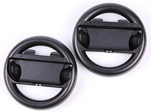 Steering Wheel for Nintendo Switch Joy-Con, SuCeTa Twin Pair Switch Tiny Racing Wheel for Switch Joy-Con Controler (Pack of 2, Black)