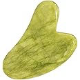 Jade Roller & Gua Sha Set - Face & Neck Massager, Eye Puffiness Treatment, Skin Tightening, Rejuvenate, Natural Green Slimming Massager