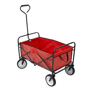 trolley cart heavy duty garden foldable truck wagon folding wheelbarrow oypla basket