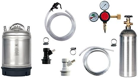 Compact Home Brew Kegerator Kit with New 2.5 Gallon Ball-Lock Keg, New 5 lb CO2 Cylinder, Regulator, and All Accessories by Beverage Elements