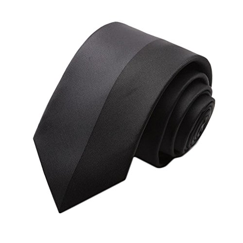Simple et chic pour homme Business Ties Cravate formelle avec boîte cadeau, Noir/gris