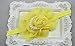 DDLBiz 1PCS Lovely Rhinestone Unusual Angel Girls Baby Pearl Flowers Hairband Headbands with Bowknot Rose Flowers (Yellow)