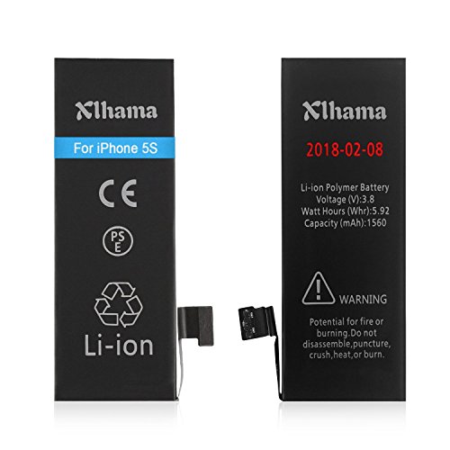 Batterie Compatible pour iPhone 5S Li-ion 1560mAh avec Kits d outil de R  paration Feuille en verre tremp   Manuel de R  paration en Francais et Adh  sif double face Nouveau remplacement de batterie est 0-cycle  24 mois de garantie Production de 2018