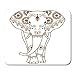 Produktbild AOCCK Gaming Mauspads, Gaming Mouse Pad Animal Mehndi Tattoo Brown Henna Elephant Decorated in Indian 11.8"x 9.8" Decor Office Nonslip Rubber Backing Mousepad Mouse Mat