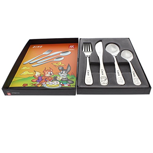 Zwilling Kinder-Besteck 4-teilig Edelstahl mit Namens-Gravur – schöne Geschenkidee zur Taufe, Geburtstag, als Weihnachtsgeschenk… - 3