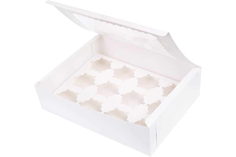 Red Dot Gift 12-Cavity Cupcake Box with Inserts