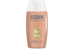 ISDIN Fusion Water Color SPF 50 (Medium) 50ml, Tinted daily facial sun cream, Ultra-light texture