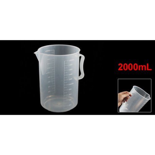 Messbecher - TOOGOO(R) Labor klar weiss Kunststoff 2000mL Messbecher Becher mit Griff