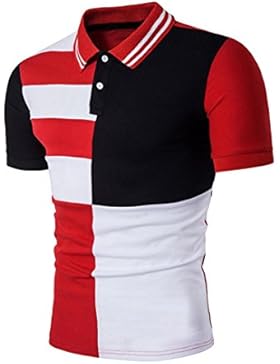 Neues Slim Sport T-Shirt für Herren, Amlaiworld Sommer Fashion Kurzarm T-Shirt Turn-Down Kragen