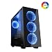 Produktbild GAMEMAX Draco New RGB Black Case ATX Middle Tower PC Desktop Gaming 0.6MM SPCC Frontal Tempered Glass 2*USB3.0 4*Fan 15 LED RGB Laterale Glas (BxHxT: 203x450x435 mm)