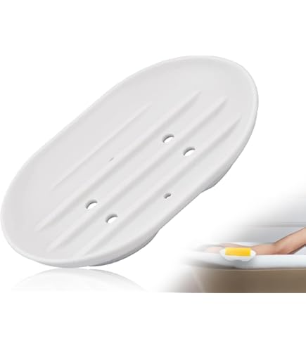 Antislip zeepbakje, zeepbakje, zeepbakje, 6 stuks, antislip zeepbakje, accessoires voor douches, aanrecht, zeepbakje van 100% biologisch luffa van luffa