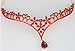 niceEshop(TM) Rhinestone Wedding Bridal Heart Crowns Tiaras Headpiece for Pageant Quinceaneras (Red)