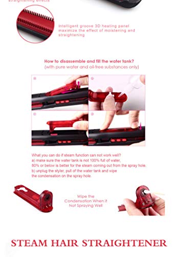 Steam Hair Straightener Electric Splint Curler Wet And Dry Dual-Use Ceramic Spray Curling Iron 