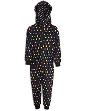 Kinder Unisex-Schlafoverall - Schwarz mit bunten Pünktchen