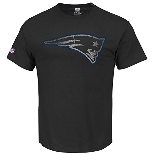 Majestic tanser Camiseta - NFL New England Patriots Negro, Hombre, Negro, Medium