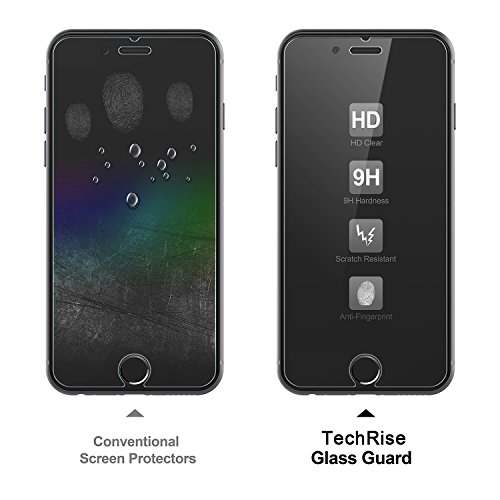 iPhone 6S Screen Protector,TechRise 2-Pack [3D Touch Compatible] iPhone 6S 6 Ultra-Clear Premium Tempered Glass Screen Protector Film with 9H Hardness and Easy Bubble-Free Installation