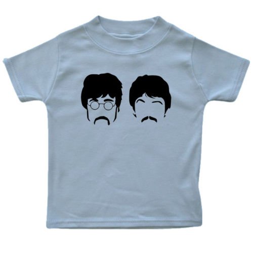 B-Shirts  Music Baby T-Shirt. Lennon And Mccartney. The Beatles. 6-12 months Light Blue - Black Vinyl