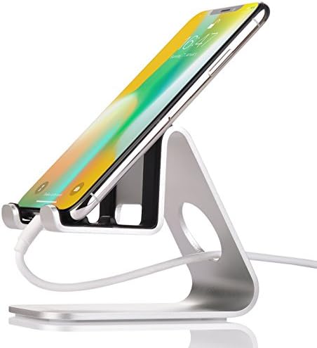 Multi-Angle Sturdy Cellphone Stand,Jokitech S1 Universal Tabletop Charging Dock Holder for Kindle Fire PaperWhite Nintendo Switch SONY PSP iPad Android Smartphones iPhone X 8 8Plus Accessories -Silver