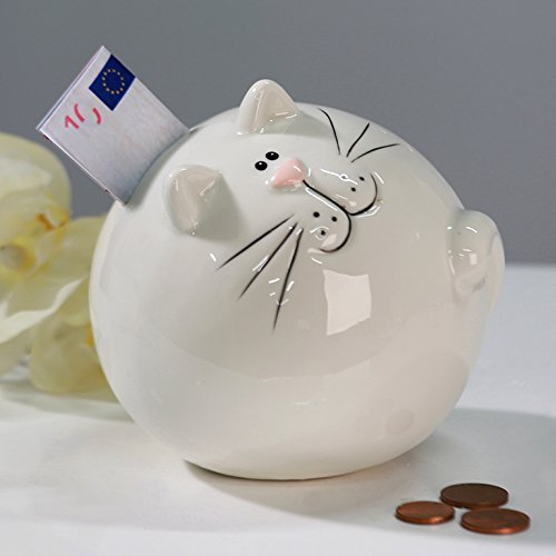 Spardose Katze Karla Porz weiss Höhe 12cm - 2