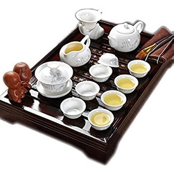 Chinesisches Kungfu Tee-Set Aus Schwarzer Keramik – 5-teilig, Inkl. Tasche, Ideal Für Reise, Büro & Zuhause