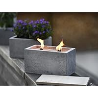Betonfeuer der Beske-Manufaktur mit 'Dauerdocht' | Größe 25x13x13 mit Doppeldocht | Wiederbefüllbare Gartenfackel | 'Unendliche' Brenndauer durch umweltfreundliches Recycling von Kerzenwachs