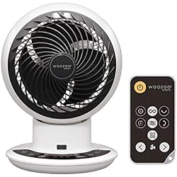 Iris Ohyama, Ventilateur Silencieux, Oscillant et Ultra-Puissant avec Moteur DC Jet et télécommande - Woozoo - Pcf-SDC15T, Blanc, 25 W, 43 M², portée 28 M