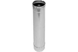 PROSTKO LTD Matt Stainless Steel Flue Liner/Chimney Stove Rigid Metal Pipe Fireplace Tube. (140mm, 1000mm / 1m)