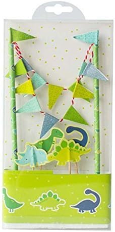 Cute Animals Zoo Dinosaur Cake Bunting Toppers Flag Banner Picks Wrap Decorating Kit for Children Kids Birthdays Forest Party Favors Supplies by Creative cake decorations