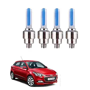 Vagary tyre Flashing led Light Valve Cap for car and Bikes 4 Pcs (Blue) for Hyundai Elite i20