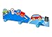 Colourful Wooden Car and Lorry Decorated Height Chart and Triple Coat Hooks Wall Hooks - Car Themed Boys Bedroom Accessories