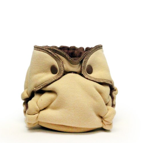 EcoPosh Newborn Recycled Organic Fitted Diaper, Bisquit